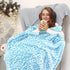 Cozy 40"x50" Blue Throw Blanket, Small Soft Fuzzy Baby Toddler Blankets for Girls Boys, Cyan Blue Gifts for Birthday