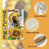 Welcome Spring Summer Bumble Bee Sunflower Garden Flag, Double Sided Outdoor Decorations with Buffalo Plaid Bow