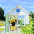 Welcome Spring Decorative Garden Flag, Daisy Flower Yellow Teal Plaid Stripes for Outdoor Home Decor