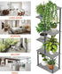 6-Tier Plant Stand Indoor, Tall Plant Shelf Multiple Metal Wood Flower Pot Holder for Living Room Office Balcony Patio