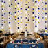 46 Ft Navy Blue and Gold Circle Dots Garland, Royal Blue Hanging Paper Polka Dot Streamer for Party Decorations