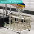 SUS304 Countertop- HapiRm Kitchen Sink Caddy Organizer - Versatile Sponge Holder with Drain Tray, Stainless Steel
