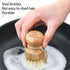 BIEAEIA Natural Sisal Dish Washing Brush Bamboo Round Scrub Brush Pots Pans Vegetables Household Cleaning Brush (Sisal)