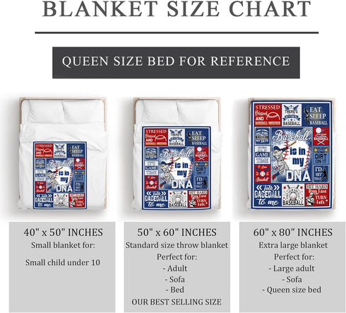 Baseball Gifts for Boys 8-12 - Coach Gifts & Gifts for Men - Baseball Player/Lover Blanket 50" x 60"