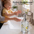 17oz Topadorn Glass Soap Dispenser with Plastic Pump for Kitchen and Bathroom, Refillable Clear Bottle for Dish Soap