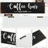 Coffee Bar Sign, Rustic Wood Wall Decor for Coffee Station, Wooden Accessories Wall Hanging Plaque (Brown Background)