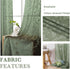 Leia 72 Inch Sheer Curtains Sage Green Panels Set of 2, Double Rod Pocket Window Living Room Curtain with Leaves, Light