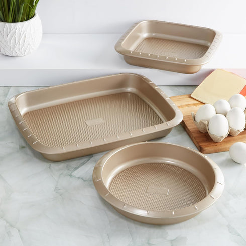 Berghoff Balance Nonstick Square Cake Pan, 8.5" x 8.5" x 2", Lightweight Carbon Steel, Ferno-Green Bakeware