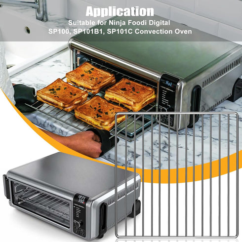 Air Fryer Rack for Ninja Foodi 10 in 1 SP101 Digital Oven, 13.4''*13.4'' Stainless Steel Accessories, Dishwasher Safe