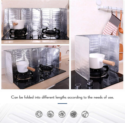2 Pieces Splatter Guards for Frying, Nonstick Aluminum Oil Shield Guard for Kitchen Cooking