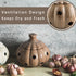 Ceramic Garlic Keeper with Lid and Holes Garlic Saver and Storage Framhouse Decor Keep Gralic Cloves Dry and Fresh