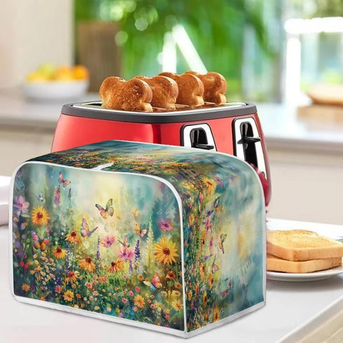 Butterfly Vibrant Floral Print Toaster Cover - Quilted Cover for 2 Slice & 4 Slice Toasters