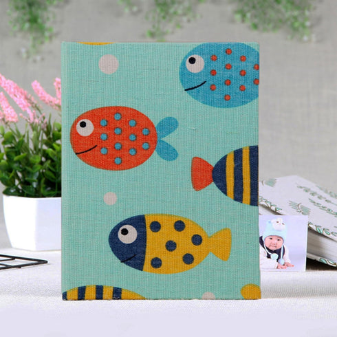Album 100 4x6 Album, Small Photo for Kids, Pockets Bookshelf Baby Picture Slip-in Linen Cover Photo Book