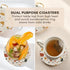 Set 6 (Sunset) Absorbent Terrazzo Drink Coasters with Holder, of Ceramic Stone Coasters for Drinks, Water-Absorbing