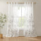 Madison Park Cecily Semi Sheer SINGLE Panel Window Curtain - 50x84", Burnout Botanical Print, Leaves Grey (Pack of 1)