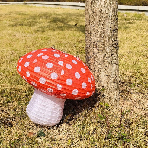 3Pcs 3D Large Mushroom Paper Lanterns for Jungle Wonderland Themed Birthday Party Decor Mushroom Ornament for Baby