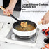NCUE Kitchen Utensils Set, 6 Pcs Large Non-stick Silicone Cooking Utensils with Wooden Handle (Black)