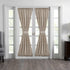 Elrene Home Fashions Colette Faux-Silk French Door Window Panel, 54 in x 72 in (1 Panel), Taupe