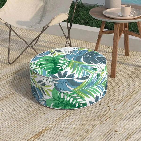 Patio Inflatable Ottoman, 21x9 Inch Portable Stool Ottoman with Handle, Outdoor Round