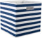 DII Polyester Cube Storage Collection, Collapsible Hard Sided Bin, 13x13x13", Nautical Blue