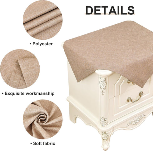 2 Pack 24 24 Inch Wolkemer Faux Linen Small Square Tablecloth Heavy Duty Fabric Nightstand Table Cloths x Flaxen