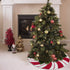 NGFF Mint Sugar Double Swirl Candy Christmas Tree Skirt with Santa & Reindeer Ornaments for Holiday Decoration