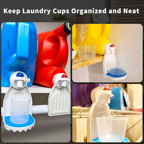 Febwind 2 Pcs Laundry Detergent Cup Holder Fabric Softener Drip Catcher Soap Holder Tray Cup Stand Container Laundry
