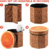 3 Pack 12 12 Inch Amylove Tree Stump Storage Stool x Stool Ottoman, Cute Folding Storage Toy Box with Foam Cushion