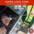 Grill Fork 24-inch Super Long - Premium Hardwood Handle, Large Stainless Steel Tines for BBQ and Grilling