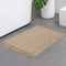 Collive Small Bathroom Rug, 2' x 3' Hand-Woven Low Profile Entryway Rug, Tan Cotton Reversible Washable Mat