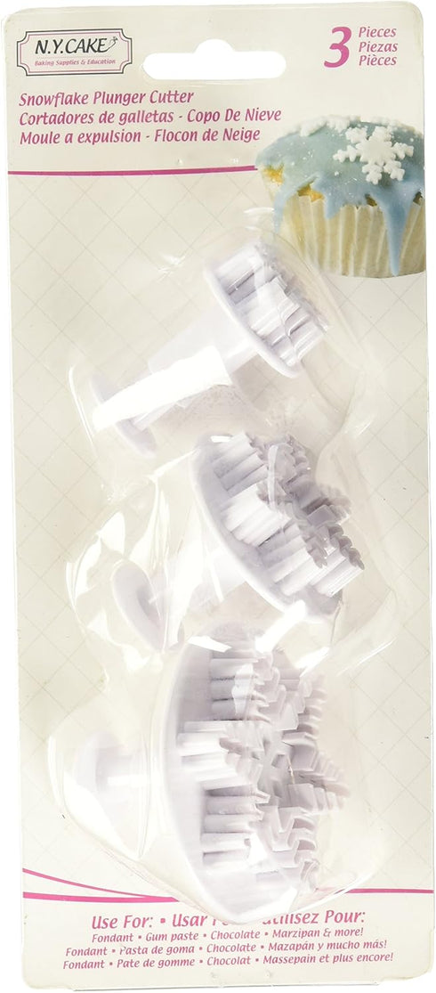 Craft Supplies Set of 3 Snowflake Sizes: 1 Inch, 1 1/2 Inch, 2 1/4 Inch, White