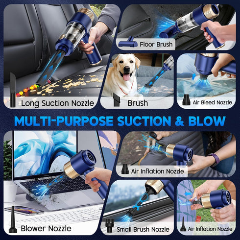 JONYJ Handheld Car Vacuum Cleaner, 16000PA Portable Cordless Vacuum, 2 in 1 Air Duster and Vacuum with LED Light,