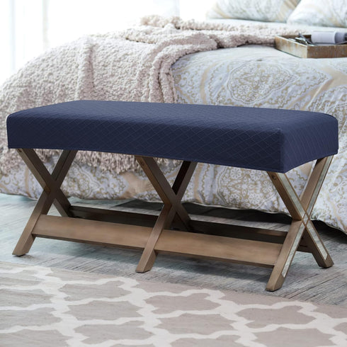 Fuloon Stretch Jacquard Dining Bench Cover - Anti-Dust Removable Bench Slipcover Washable Seat Cushion Protector