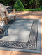 Unique Loom Outdoor Border Collection Area Rug - Greek Key, Gray/Black (2' 2" x 3' 1" Rectangle)