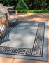 Unique Loom Outdoor Border Collection Area Rug - Greek Key, Gray/Black (2' 2" x 3' 1" Rectangle)