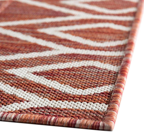 Jill Zarin Outdoor Collection Area Rug - Turks and Caicos (Rust Red/Ivory, 2' 2" x 3' Rectangle)