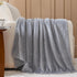 NEWCOSPLAY Super Soft Throw Blanket, Grey Premium Silky Flannel Fleece Leaves Pattern, All Season Use