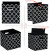 Set of 3 Fabric Cloth Storage Bins, Foldable Cube Organizer with Dual Handles, Black Light for Home Bedroom Storage