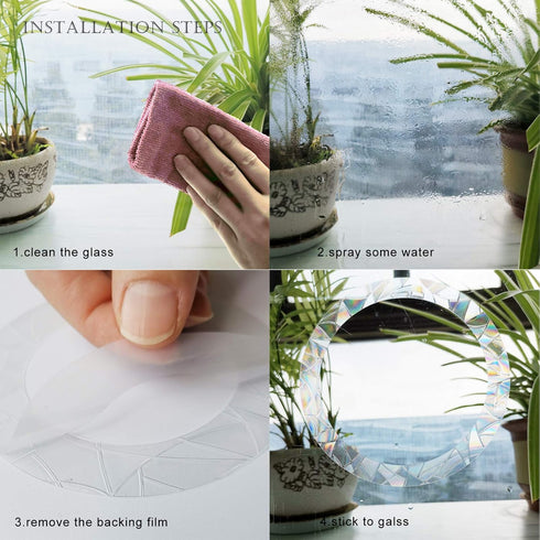 Ring and Circle Static Window Clings, Anti Collision Decals for Bird Strikes, Set of 35