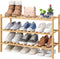 viewcare 3-Tier Free Standing Shoe Racks, Bamboo Wood Shoe Rack for Entryway