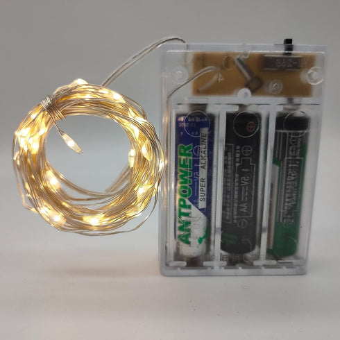 Kangheshun Light,2 Pack Decoration(5m/16ft Timer Led String Mini Battery Powered Silver Wire Starry Fairy