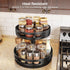 SAYZH 2 (10 inch) Lazy Susan Organizer Spice Rack - Tier Height Adjustable Spice Organization for Cabinet, Metal