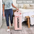 Goodpick Pink Laundry Baskets with Wheels, 2-Pack 75L Rolling Laundry Basket with Removable Wash Bags