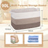 OIAHOMY Extra Large Blanket Basket, 90L Cotton Rope Woven Laundry Basket for Toy & Blanket Storage (Gradient Brown)