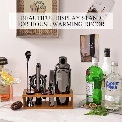 Set Set 17-Piece Bartender Kit Cocktail Shaker with Stand Bar Tool Bar for Drink Mixing Home Bartending Kit Bar Cart