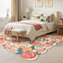 PureCozy 5x7 Washable Floral Area Rug Beige Living Room Carpet Scalloped Flower Non Slip Soft Bedroom Rug Farmhouse Low