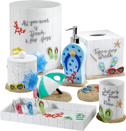 Avanti Linens Tumbler, Countertop Cup for Bathroom or Kitchen, Beach Inspired Decor (Beach Mode Collection)