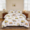 ZRNBAST Construction Queen Bedding Sets for Boys Kids Beige Cartoon Cars Excavator