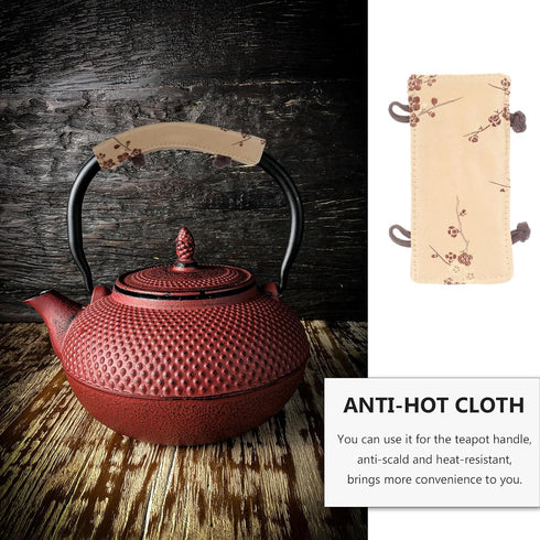 Cabilock Teapot Handle Covers, Non-Slip Vintage Japanese Style Kettle Handle Sleeve for Kitchen
