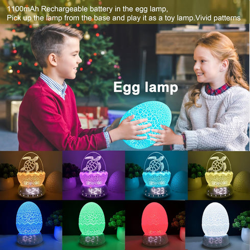 MTDYHY 2 Settings 20 11 Dimmable Turtle Smart Clock with Bluetooth Speaker & Mood Light Alarm + White Noise Songs +